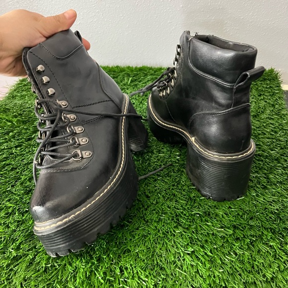 Krush Black Lace-Up Platform Boots - Picture 4 of 6